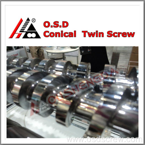 China Twin conical screw barrel for recycled plastic extrusion machine